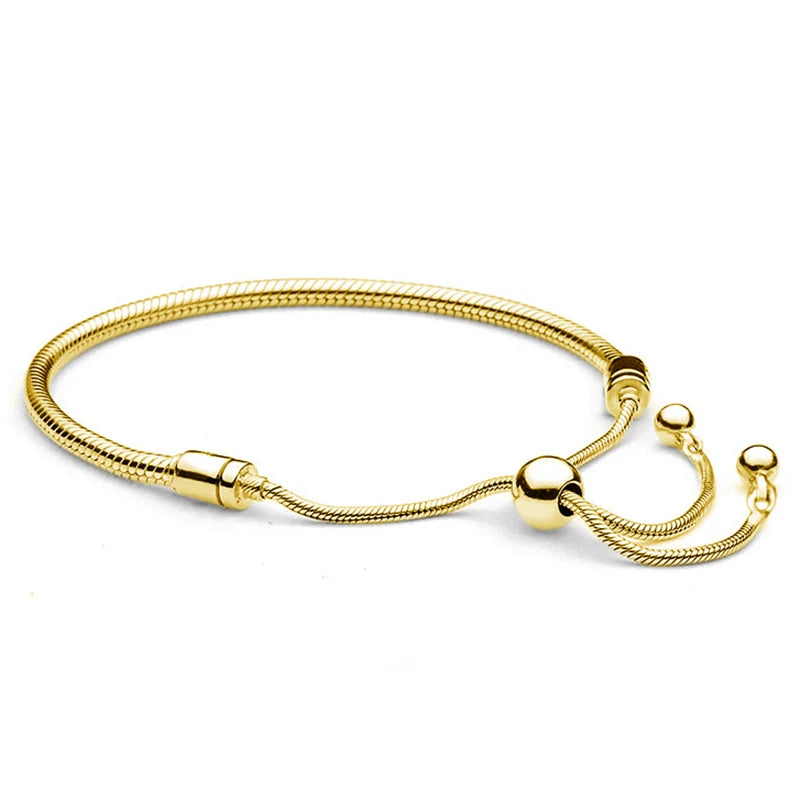 Schiebeverschluss-Armband gold – Charm-Armband