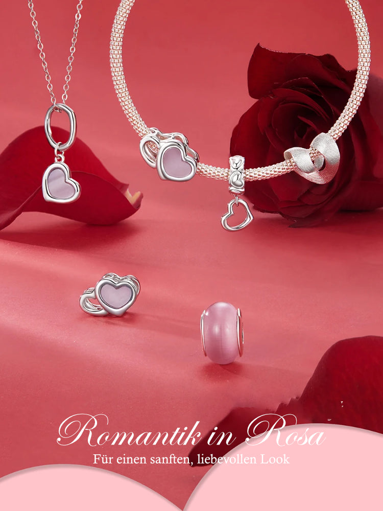 Pink Heart Murano - Charm
