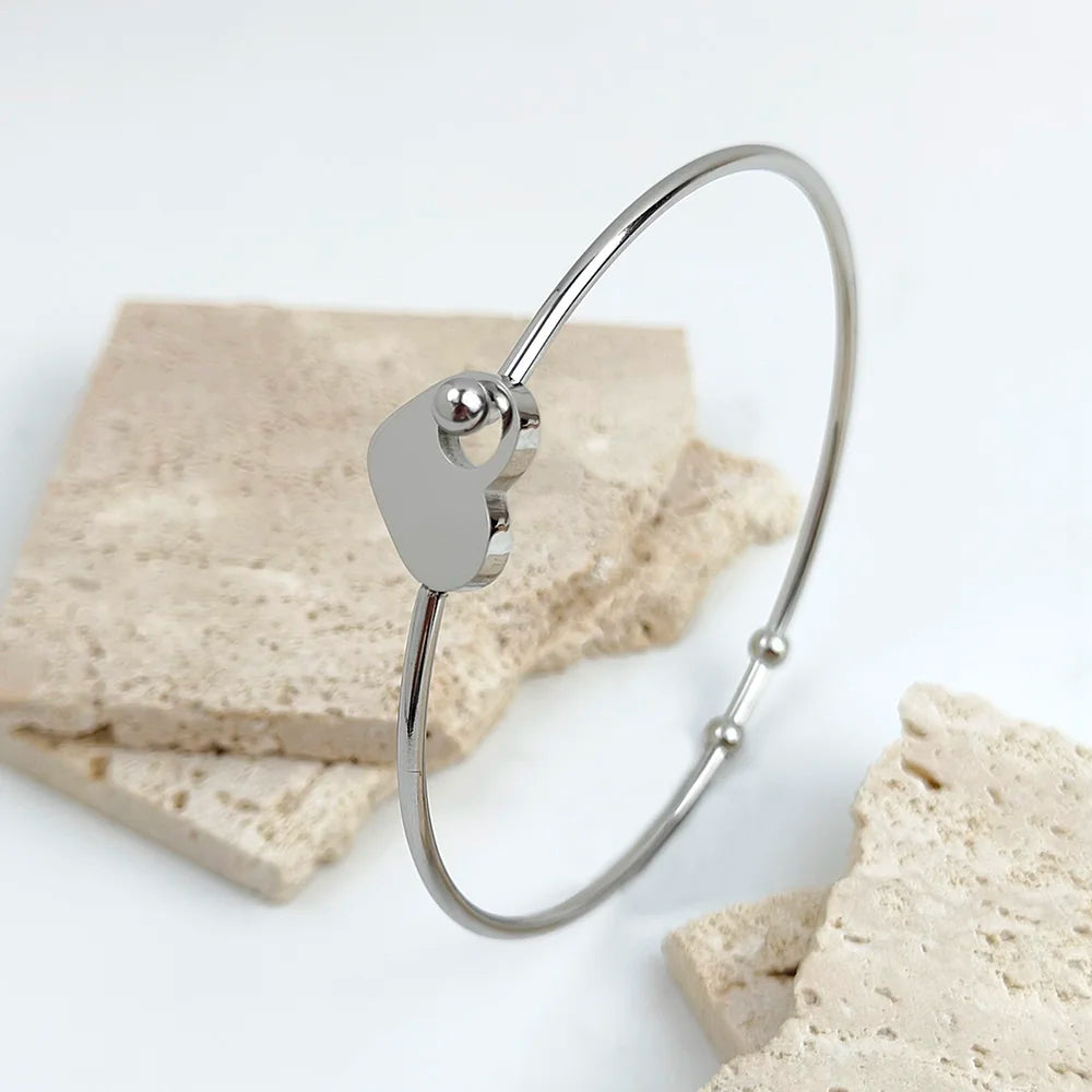 Herz silber- Armreif