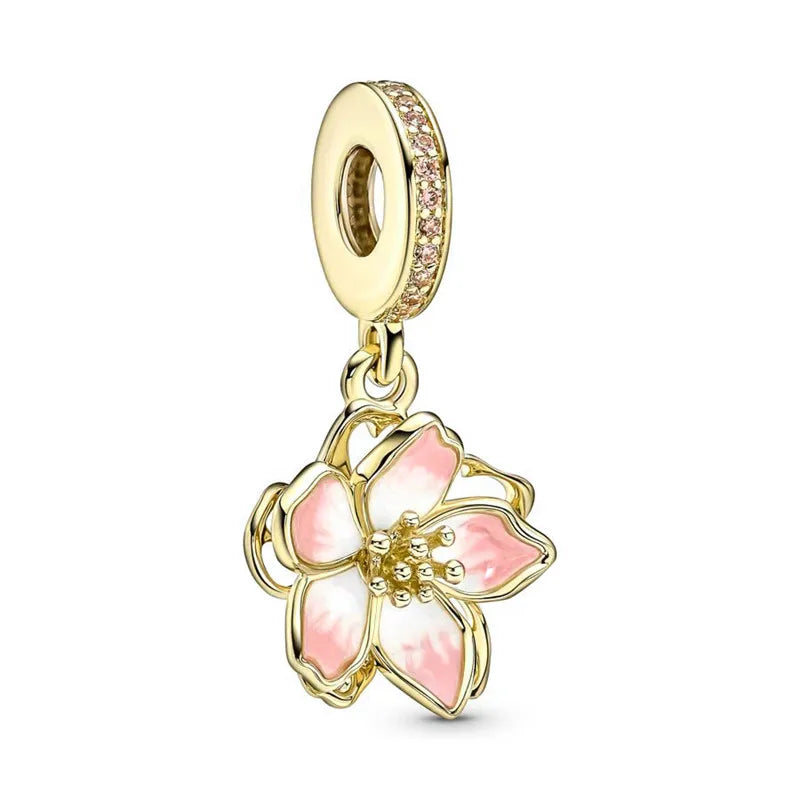 Kirschblüte gold - Charm-Anhänger