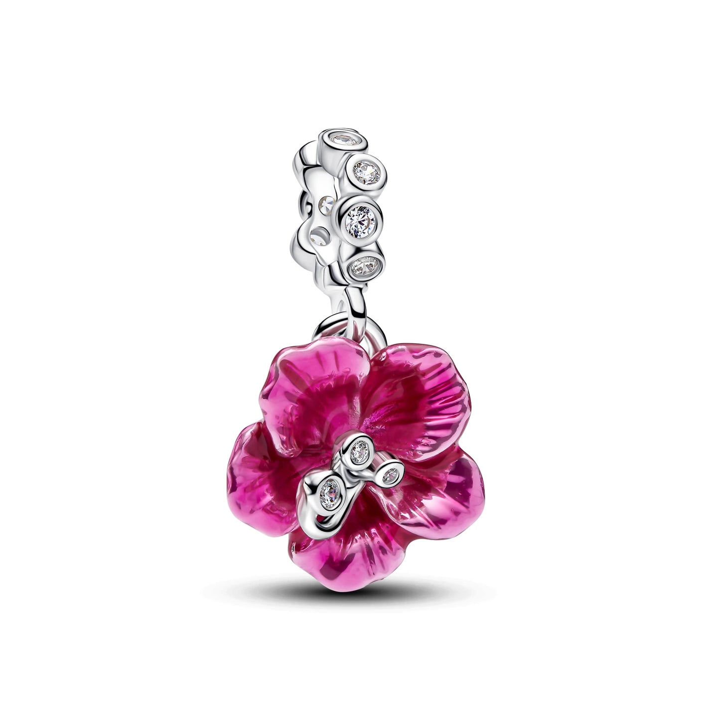 Pinke Hibiskusblüte – Charm-Anhänger