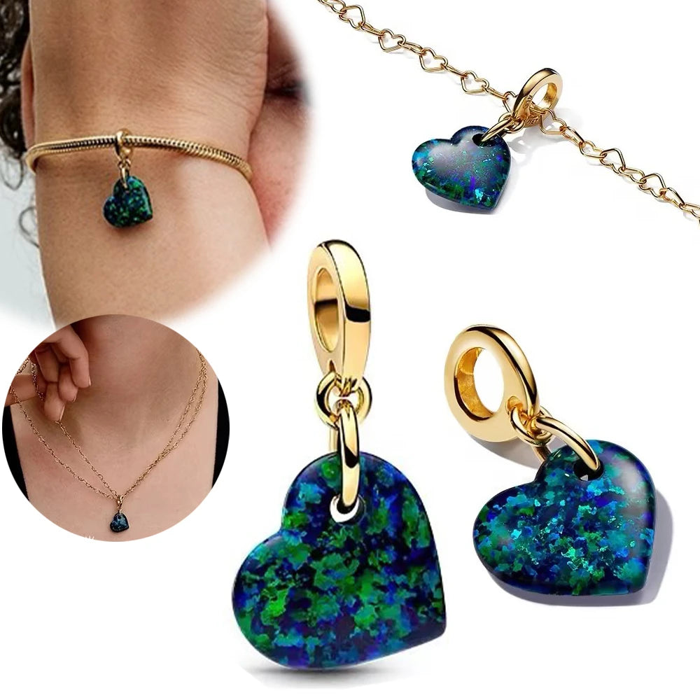 Schillerndes Herz rosé - Charm-Anhänger