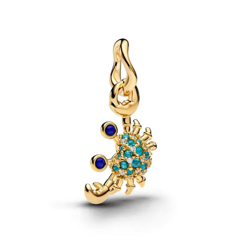 Meereskrabbe Gold – Charm-Anhänger