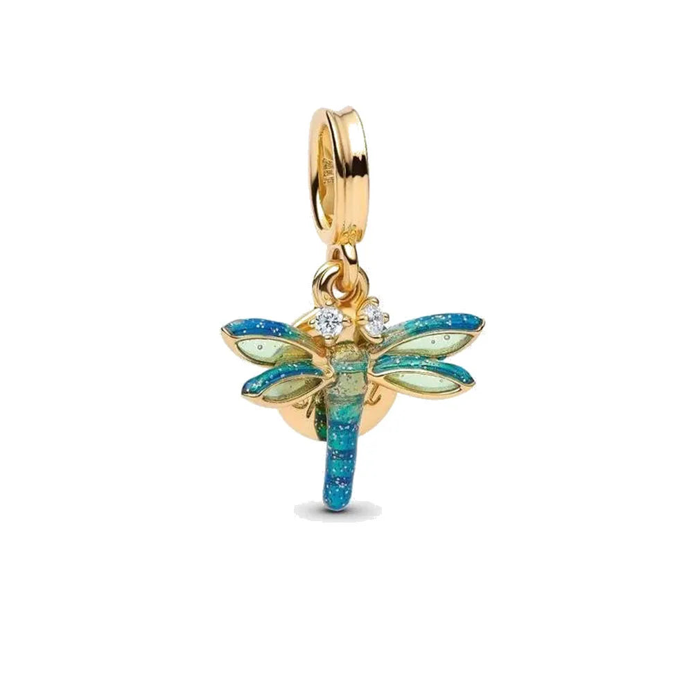 Libellentanz Gold – Charm-Anhänger
