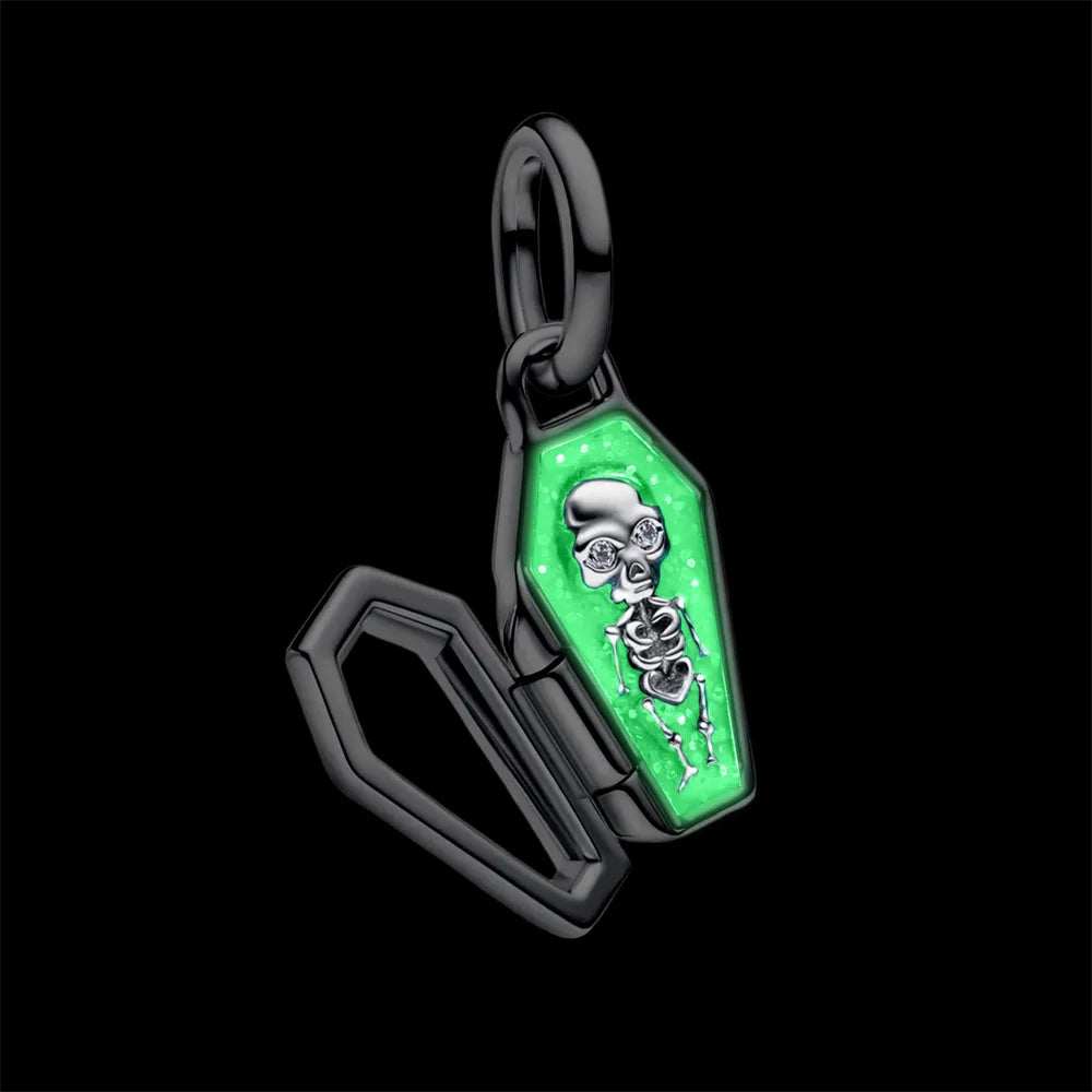Sarg-Skelett Charm – Glow in the Dark
