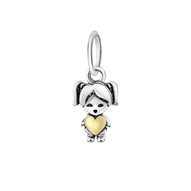 Mädchen mit Herz – Charm-Anhänger