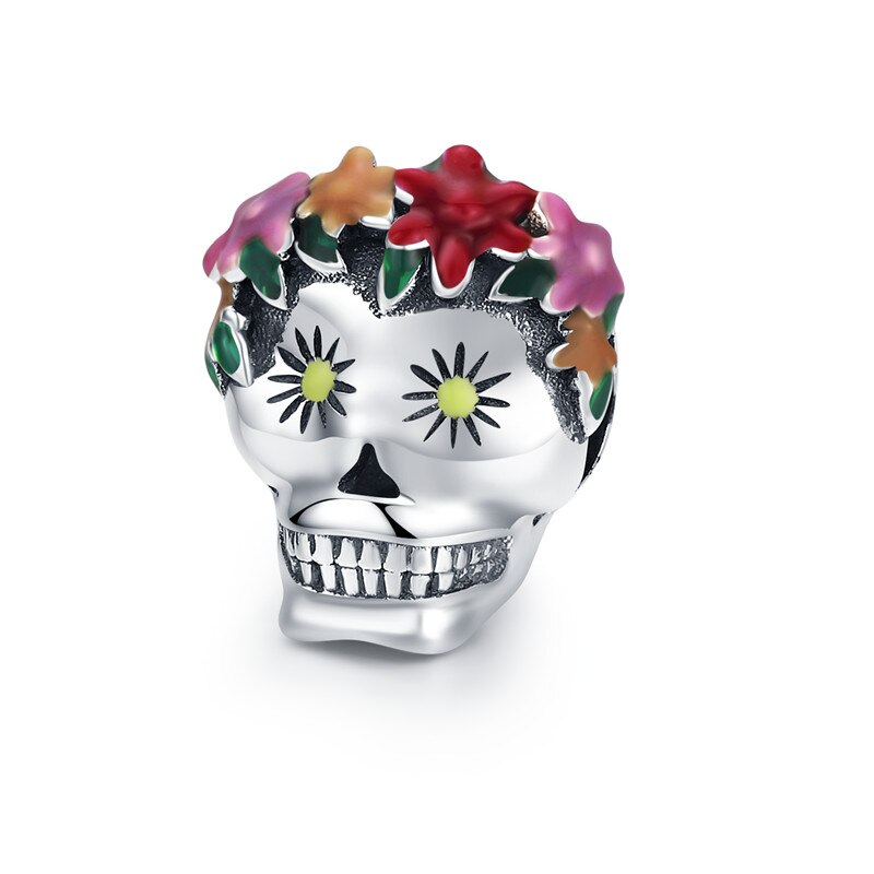 mexikanischer Skelettkopf II - Charm-Anhänger