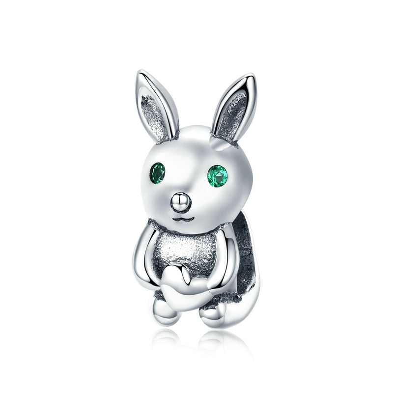 Rabbit with heart - charm pendant