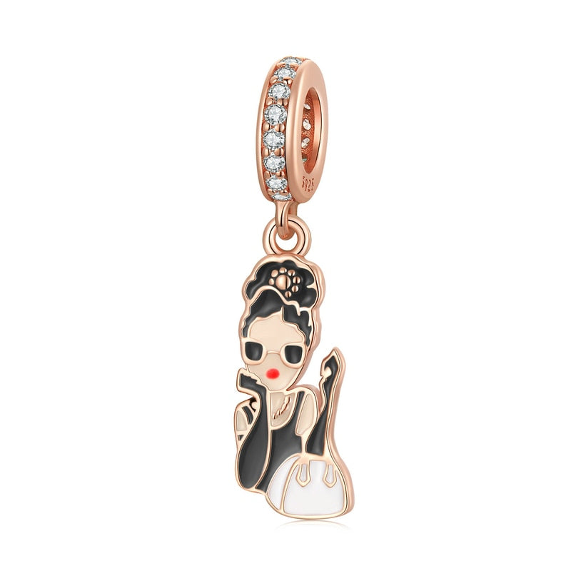French Pin-Up rosé - charm pendant
