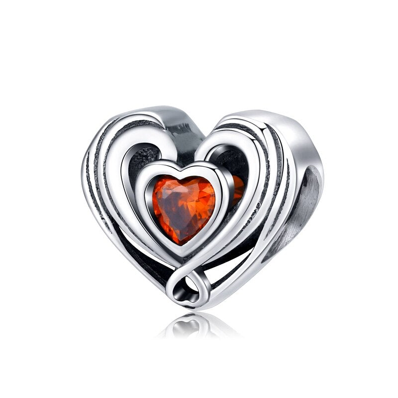 curved heart - charms pendant