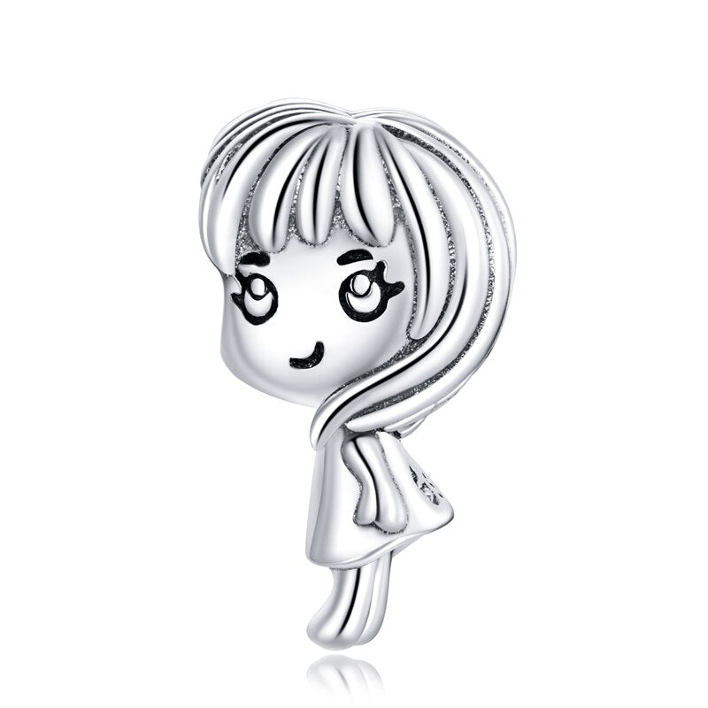 young woman - charms pendant