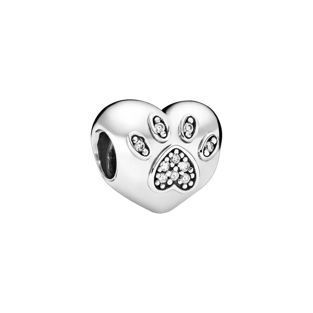 Heart Dog Paw - Charm