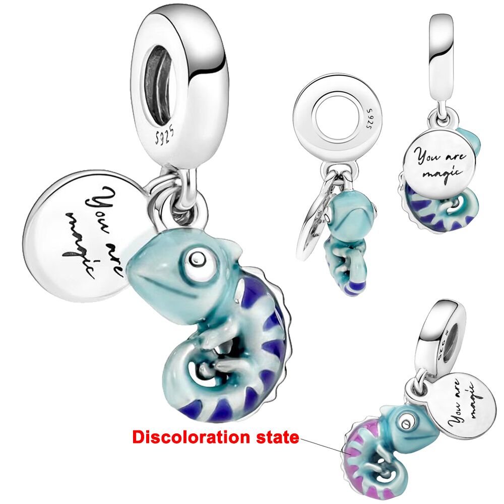 farbwechselndes Chamäleon - Charm-Anhänger