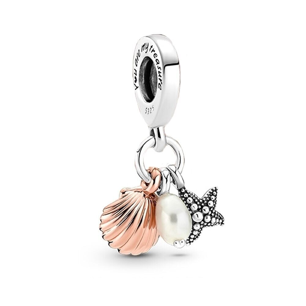 Muschel, Perle & Seestern - Charm-Anhänger