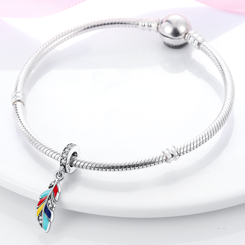 bunte Feder - Charm-Anhänger