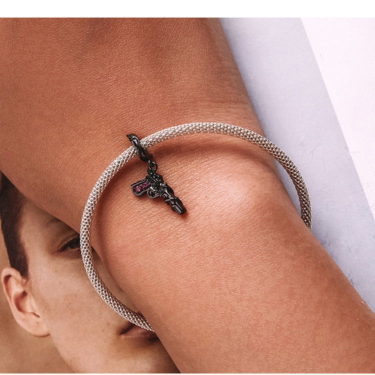 Black Rose Gun - Charm pendant