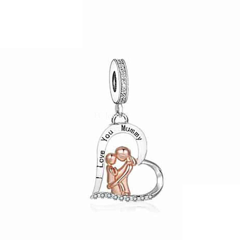I love you - mom - charm pendant