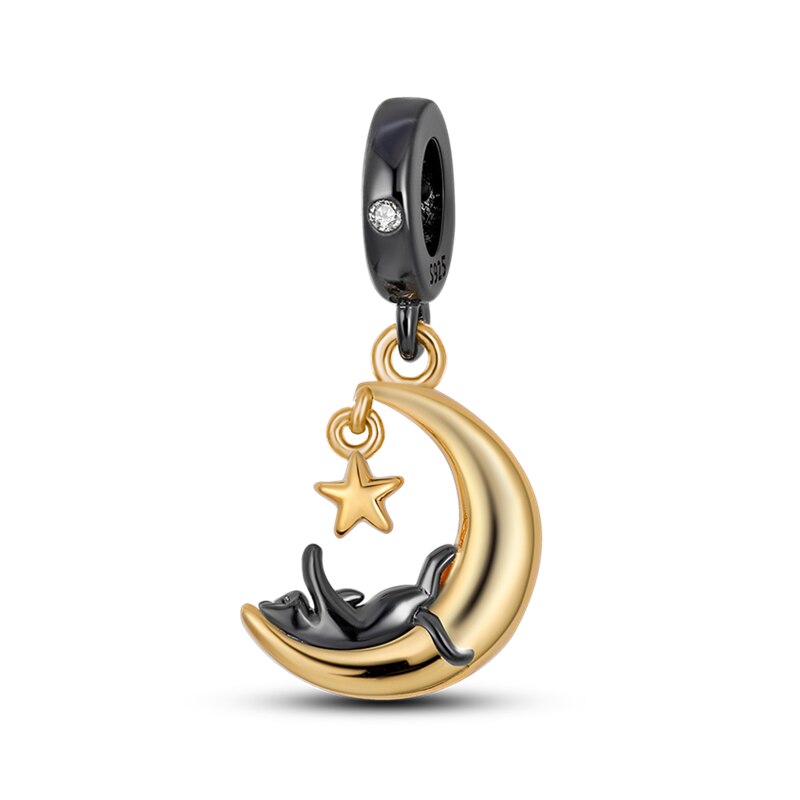 Moon / Cat - Charm pendant