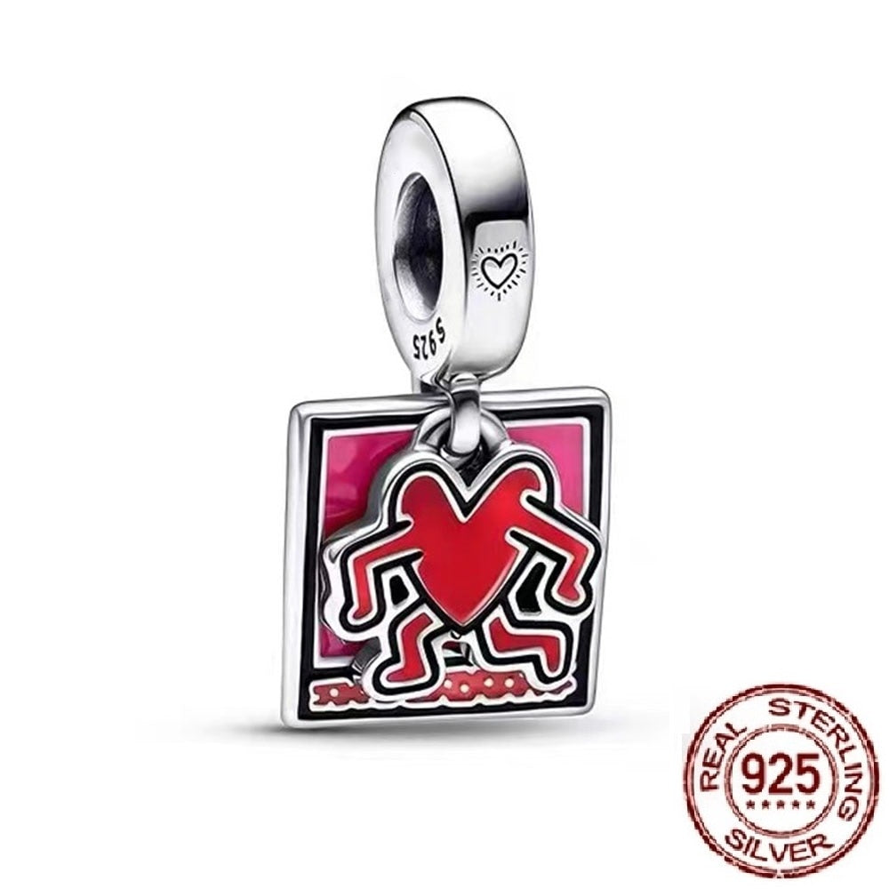 Modern Art Walking Heart - Charm