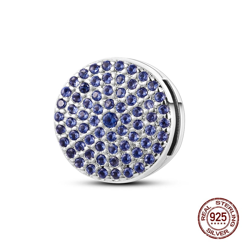 runder Glitzer blau - Stella-Charm
