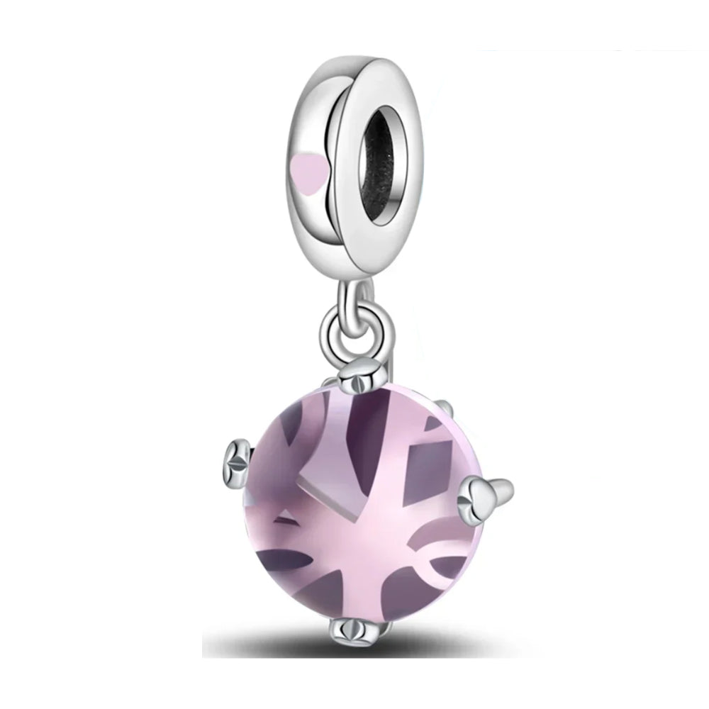 Lebensbaum rosa Murano Glas - Charm-Anhänger