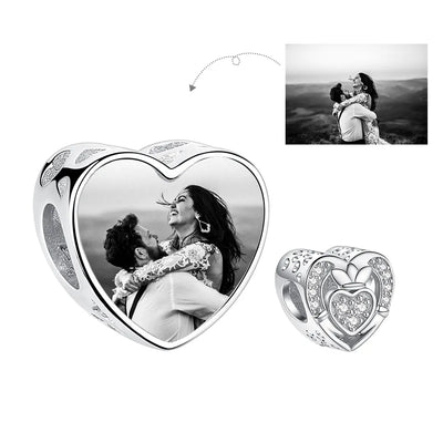 Herz mit weißem Zirkonia (personalisierbar) - Charm