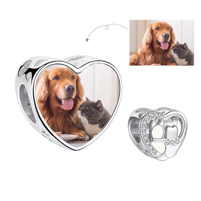 Herz mit Tierfreund-Motiv (personalisierbar) - Charm