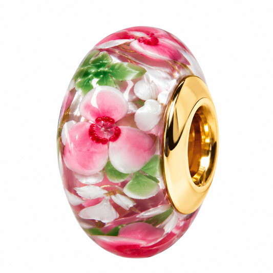 Blütenzauber Rosé Gold – Glas Charm