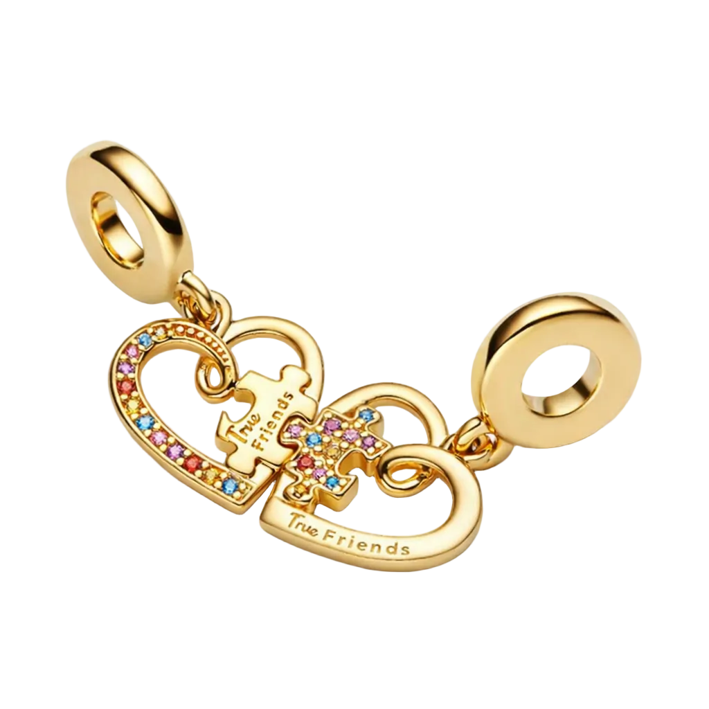 Doppelcharm – Freundschaft Gold – Charm-Anhänger