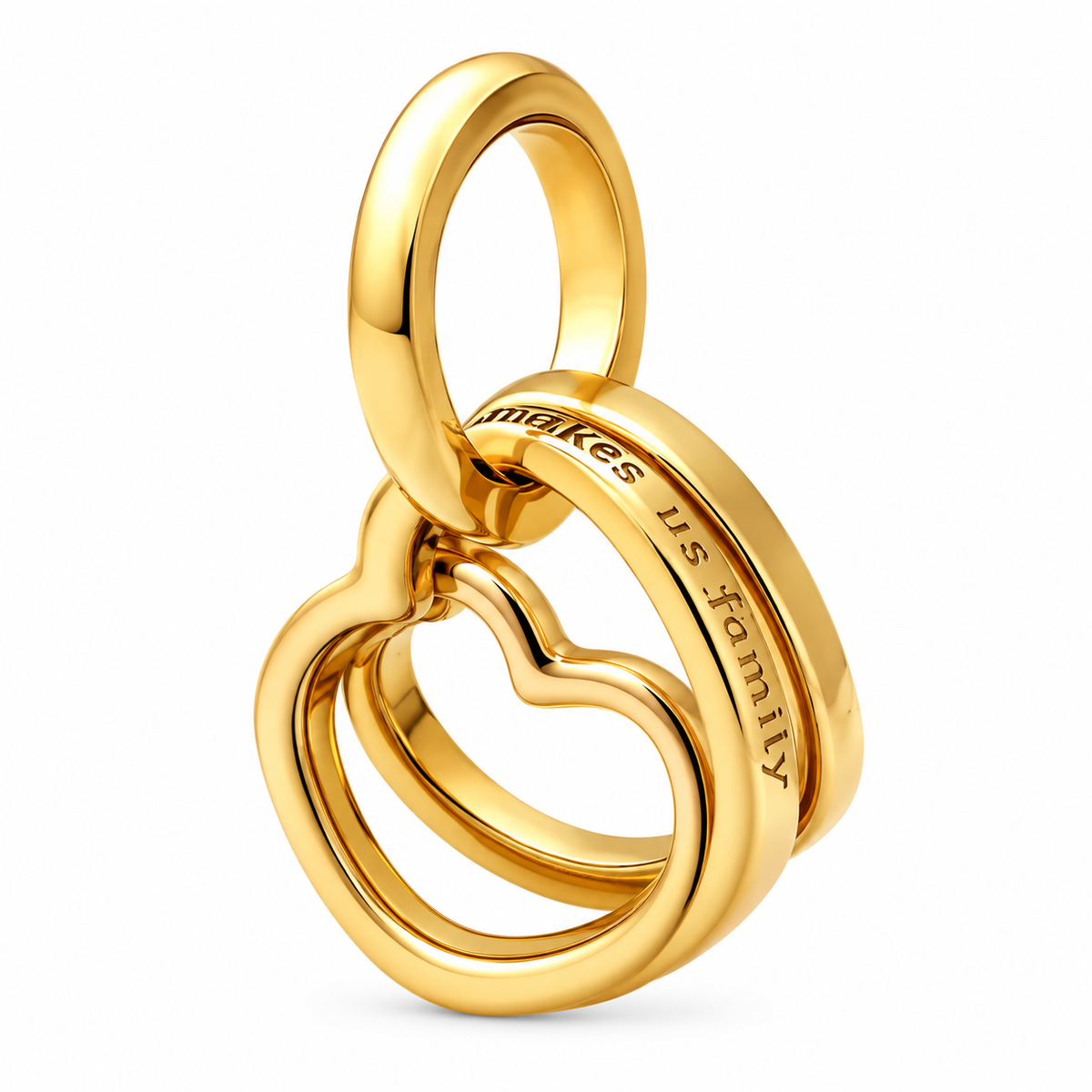 Familienbande Gold – Doppelherz Charm