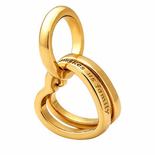 Familienbande Gold – Doppelherz Charm
