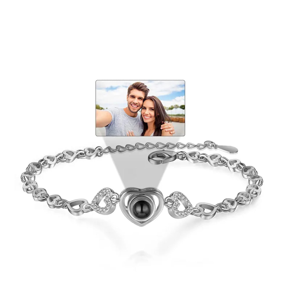 Herz Personalisiertes Foto Projektion - Armband