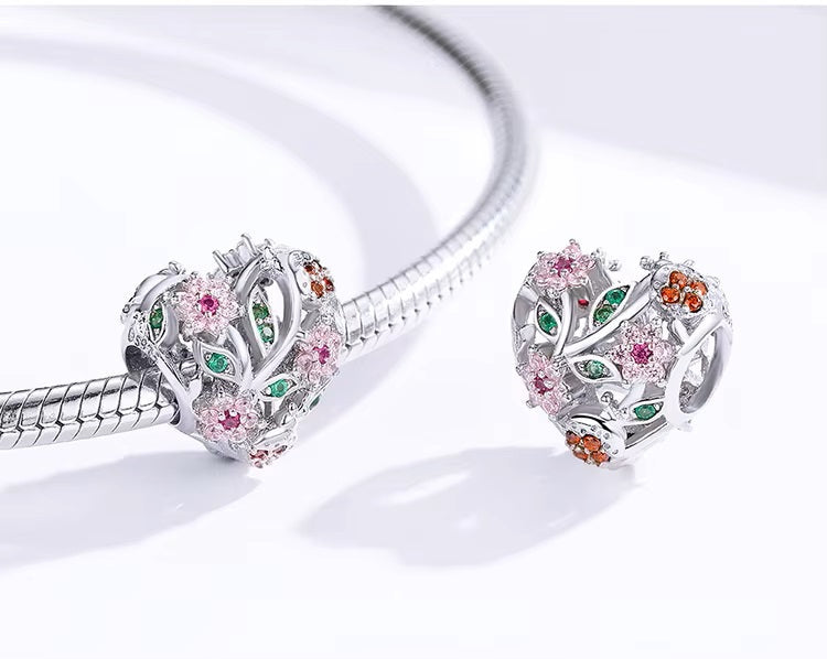 Blumen-Herz - Charm