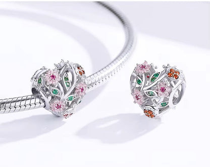 Blumen-Herz - Charm
