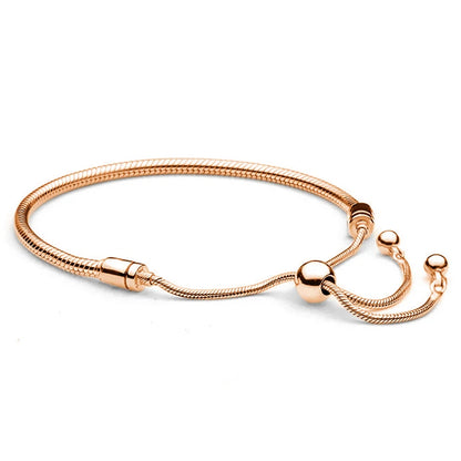 Schiebeverschluss-Armband rosé – Charm-Armband