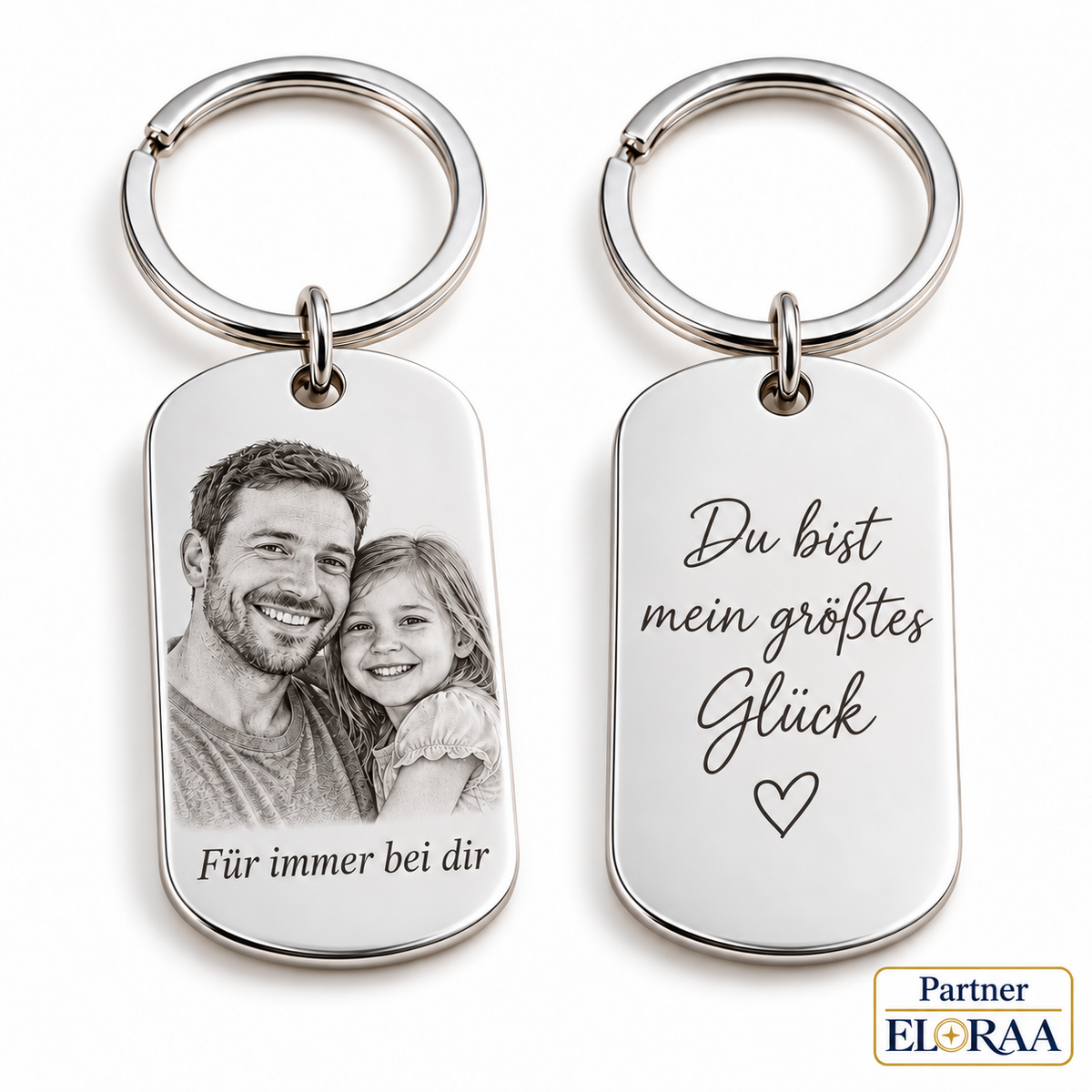 Herzensbegleiter – Personalisierter Schlüsselanhänger mit Foto & Gravur