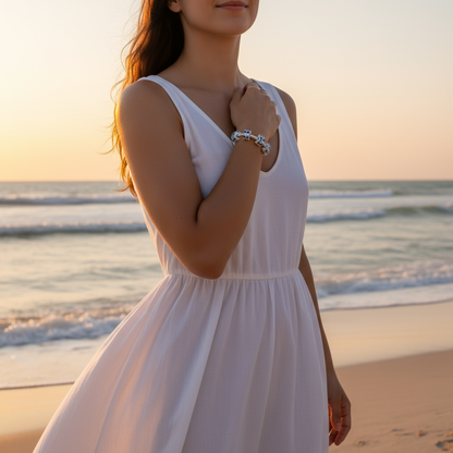 Blue white glitter - Charm