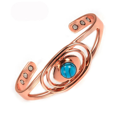 Türkis Orbit mit Magnetkraft - Kupferarmband