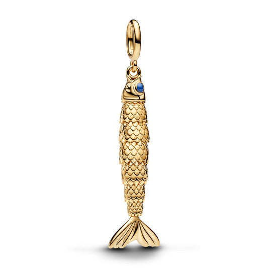 Goldener Fisch – Beweglicher Charm-Anhänger