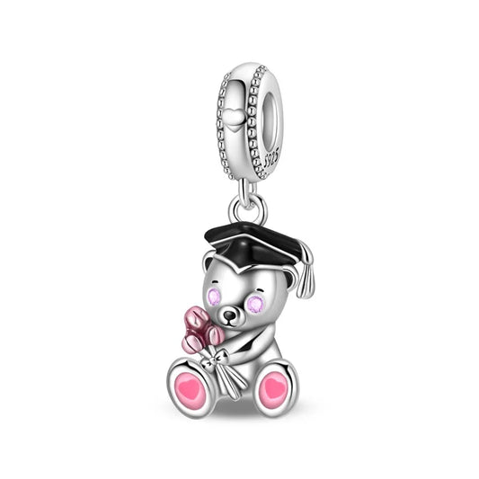 Abschluss-Bär mit Blumen – Charm