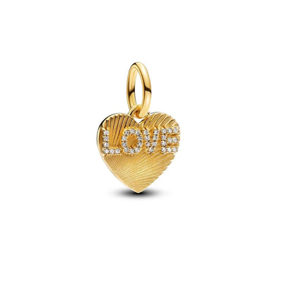 Love Forever – Gold Herz-Charm (gravierbar)