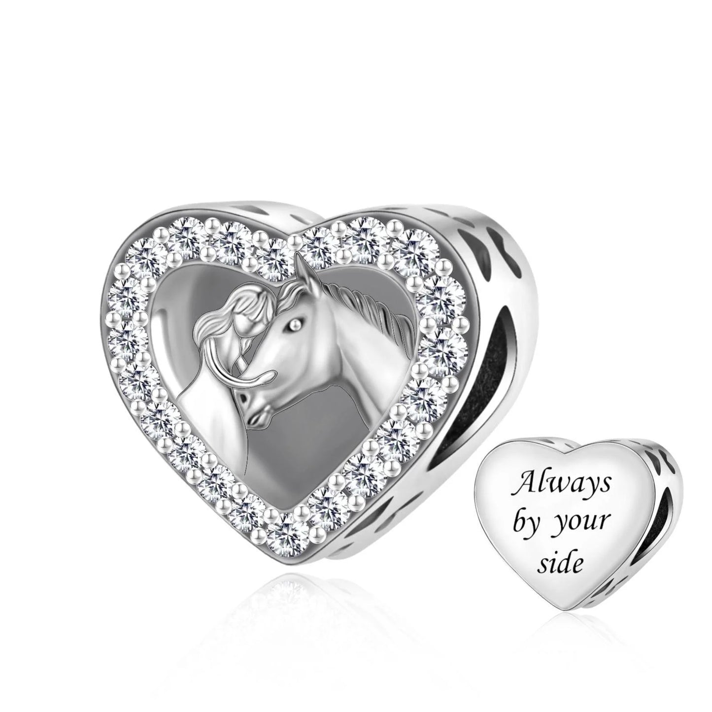 Immer an deiner Seite – Pferdeliebe Herz-Charm