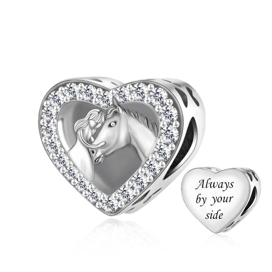 Immer an deiner Seite – Pferdeliebe Herz-Charm