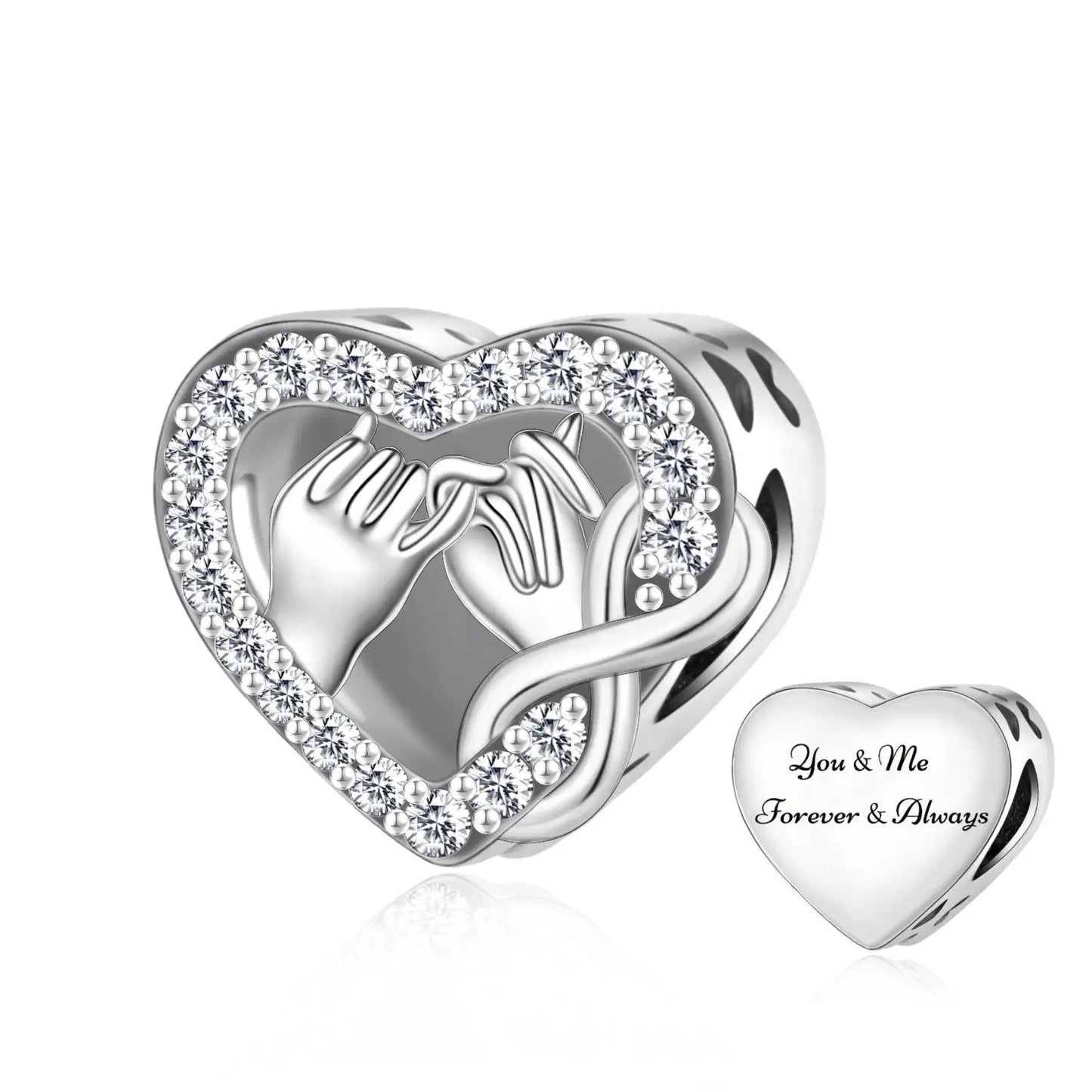 Für immer verbunden – You & Me Herz-Charm
