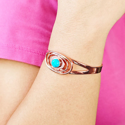 Türkis Orbit mit Magnetkraft - Kupferarmband