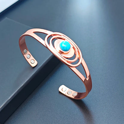 Türkis Orbit mit Magnetkraft - Kupferarmband
