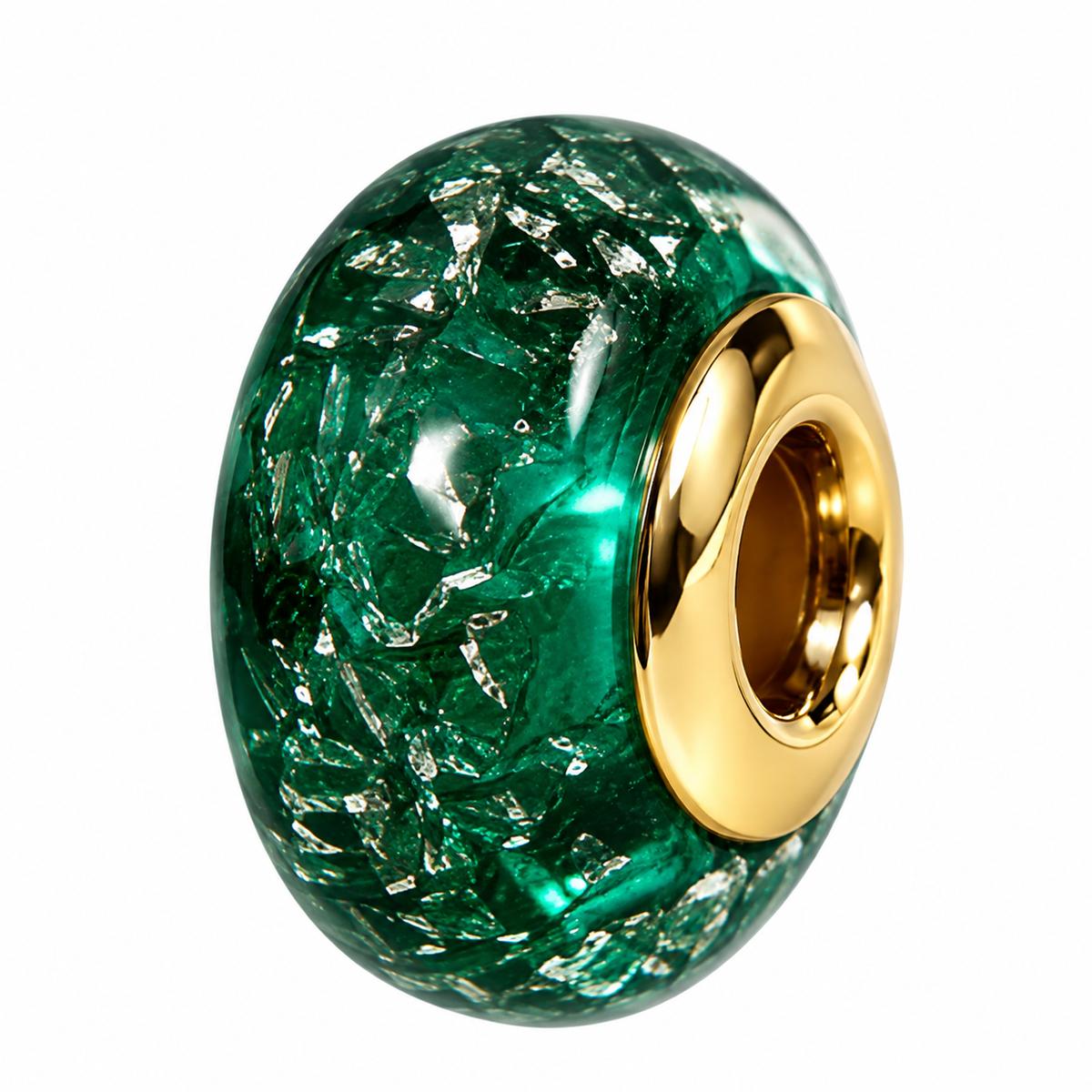 Smaragdzauber Gold – Glas Charm