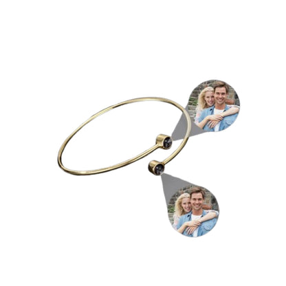 Doppelter Foto-Projektionsarmreif (gold) - Armreif