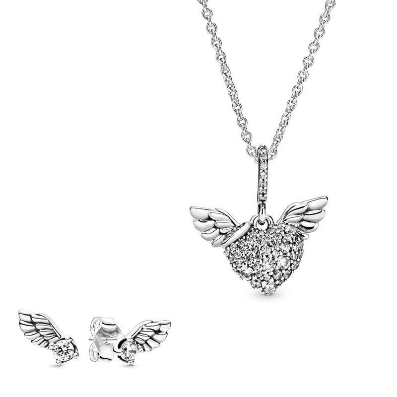 Engel-umschlungenes Herz- Set