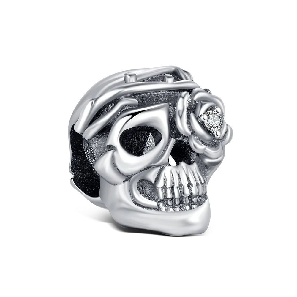 Skull mit Rose – Charm